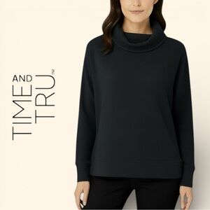 Time and Tru Long Sleeve Cowl Neck /Turtle Neck Top Medium EUC